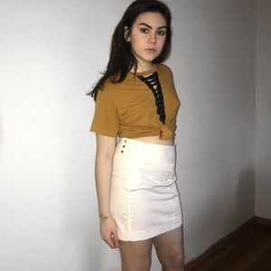 Banana Republic White Mini Skirt